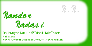 nandor nadasi business card